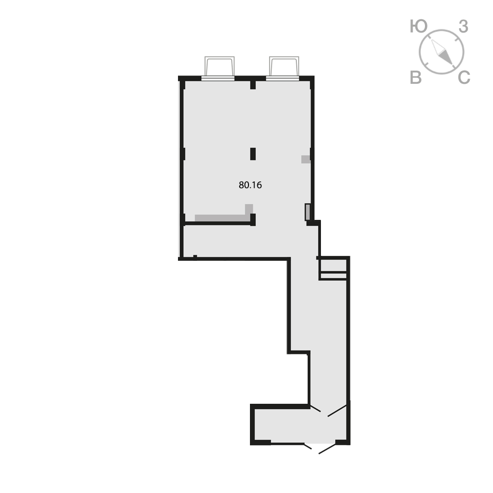 Планировка: Коммерческое помещение, 80,16 м²