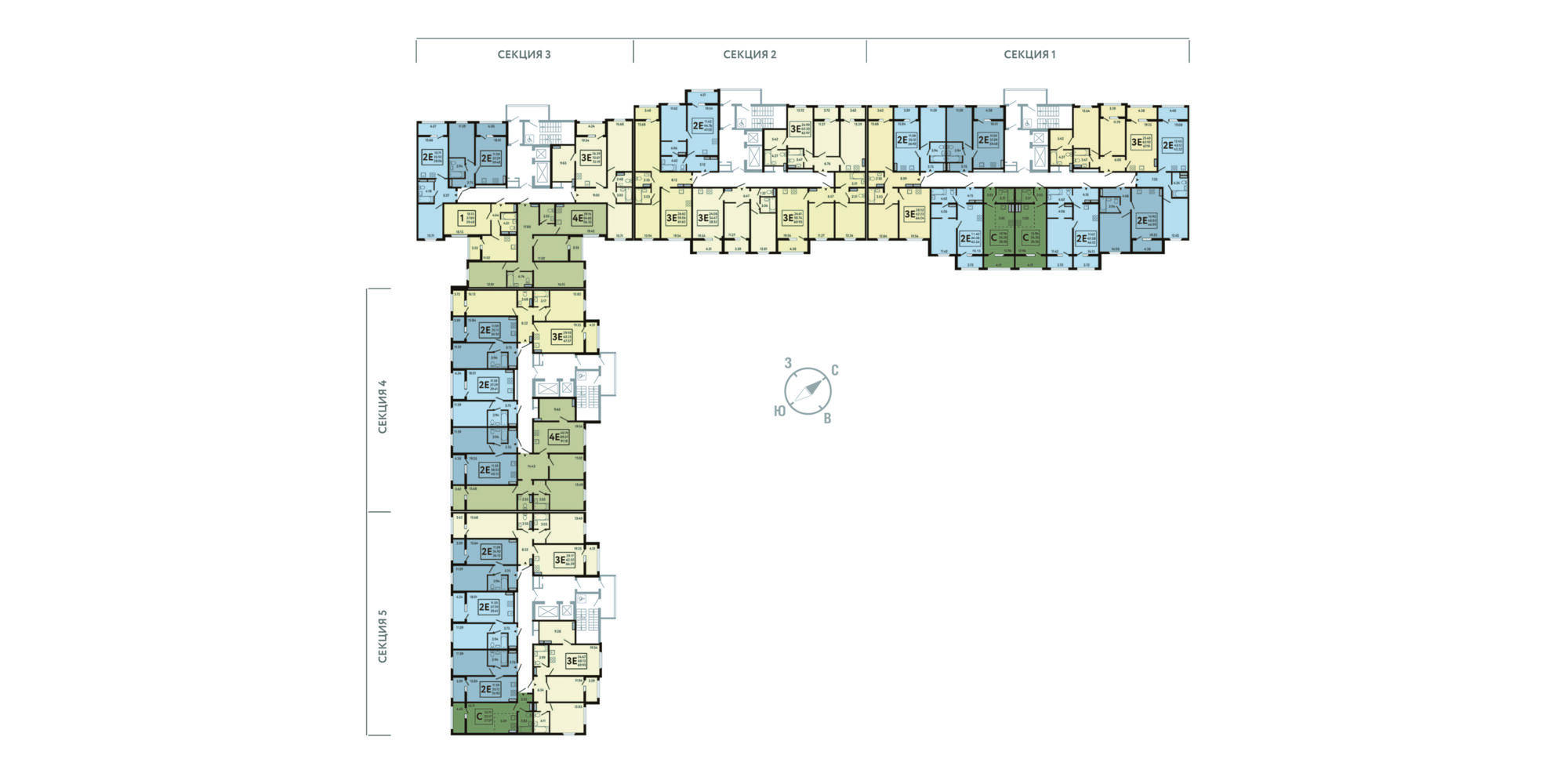 План этажа: Квартира-студия, 27,37 м²