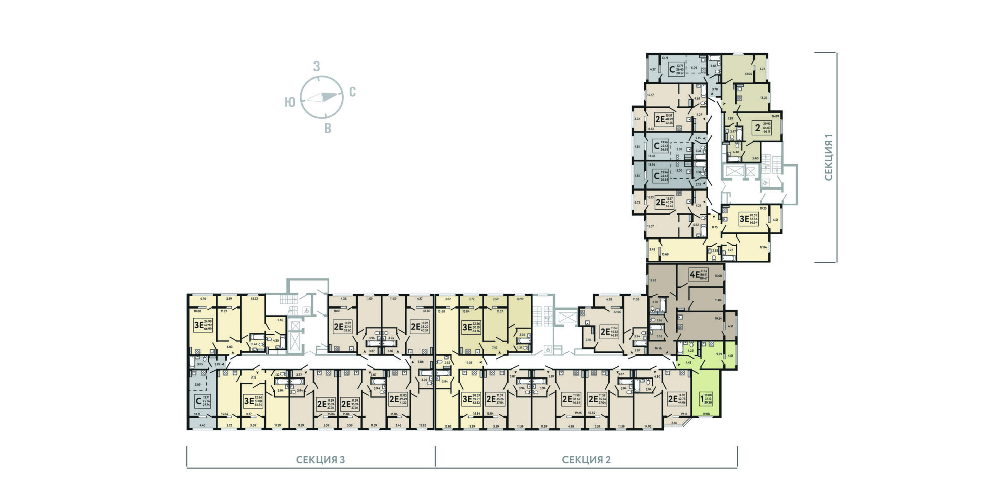 План этажа: Квартира-студия, 26,68 м²