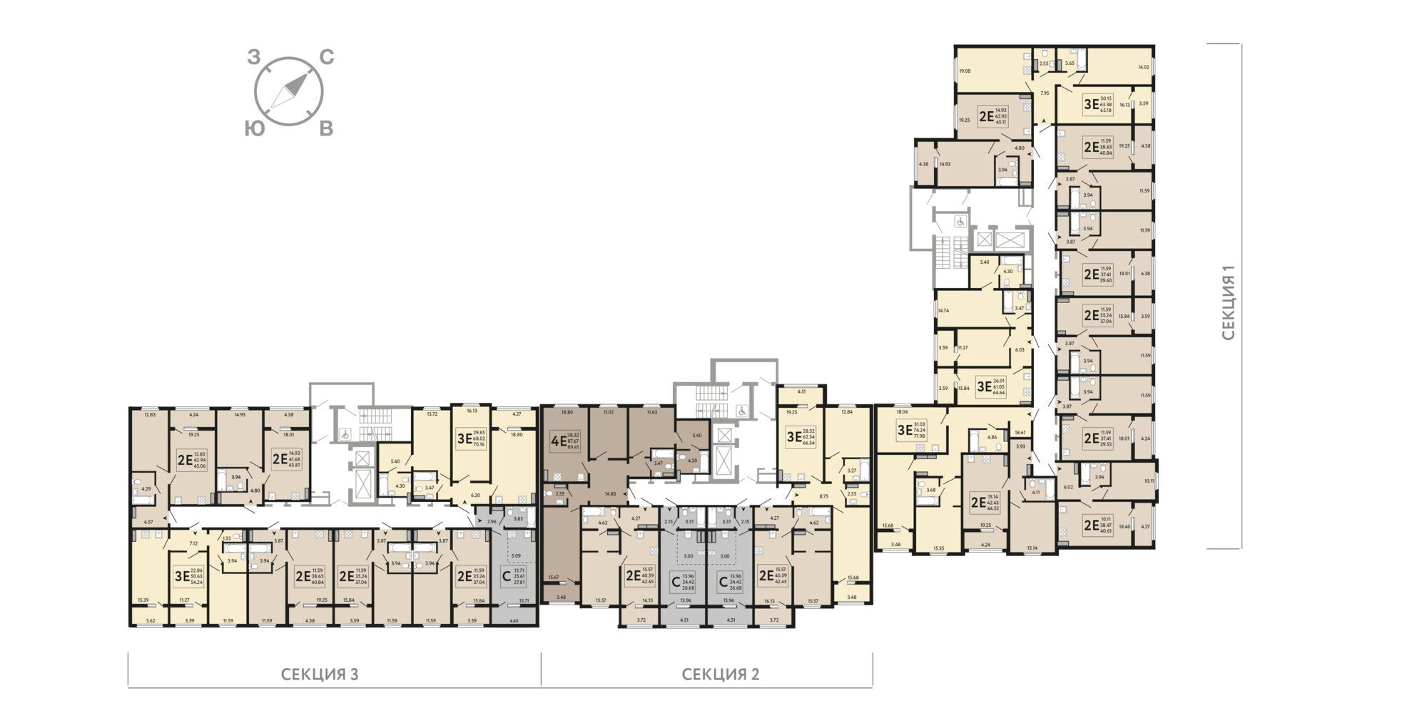 План этажа: Квартира-студия, 26,68 м²