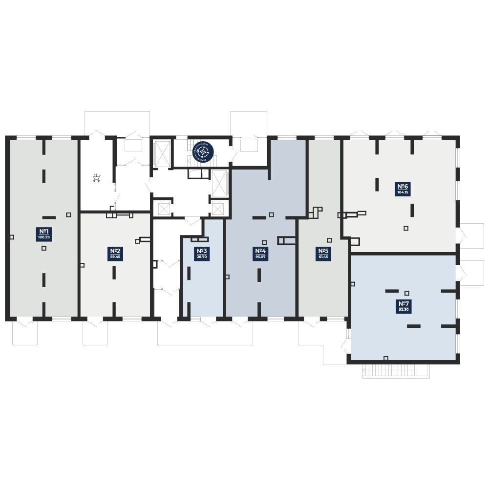 План этажа: Коммерческое помещение, 100,29 м²