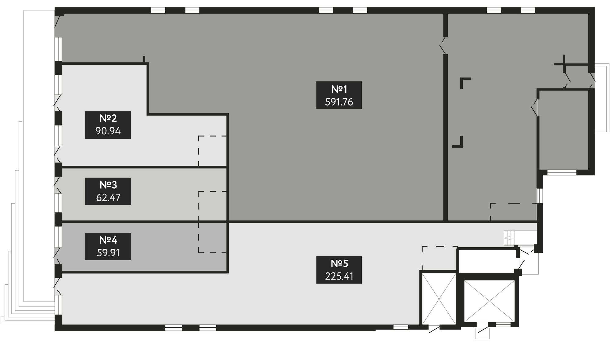 План этажа: Коммерческое помещение, 591,76 м²